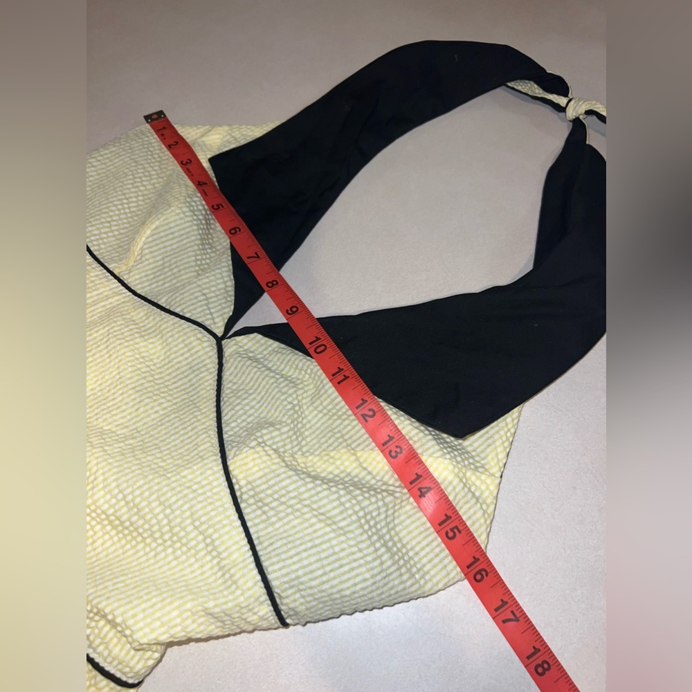 NWT Rock Steady Seersucker Dress Medium M Yellow Halter l - Picture 5 of 6